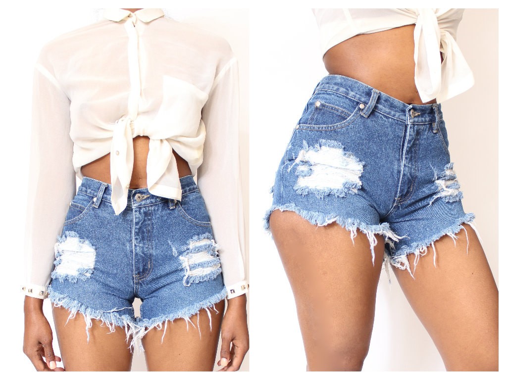 high-waisted-denim-shorts