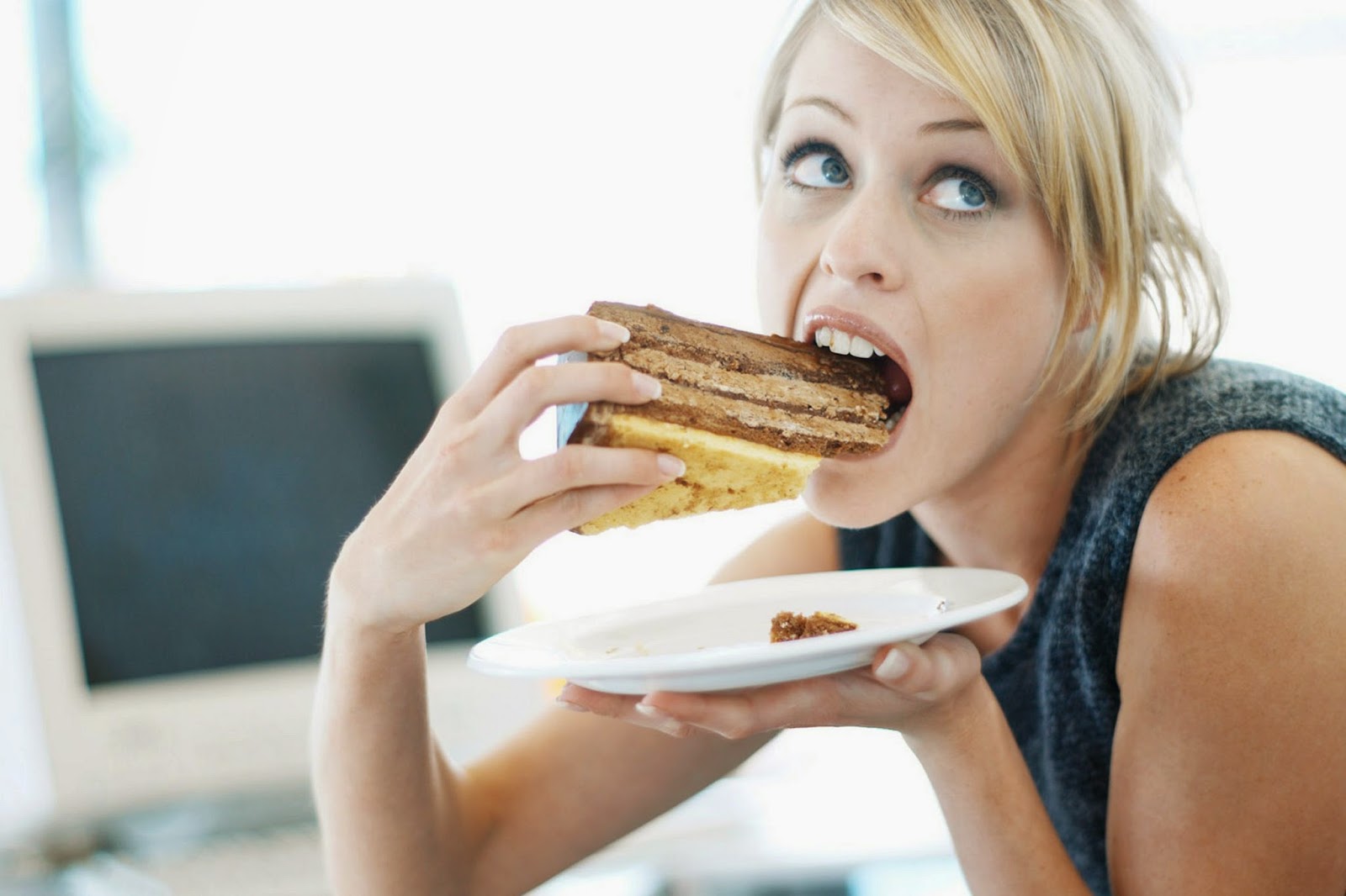 woman eating too much