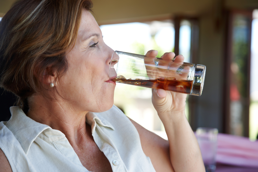 Senior-Woman-Drinking-Diet-Soda
