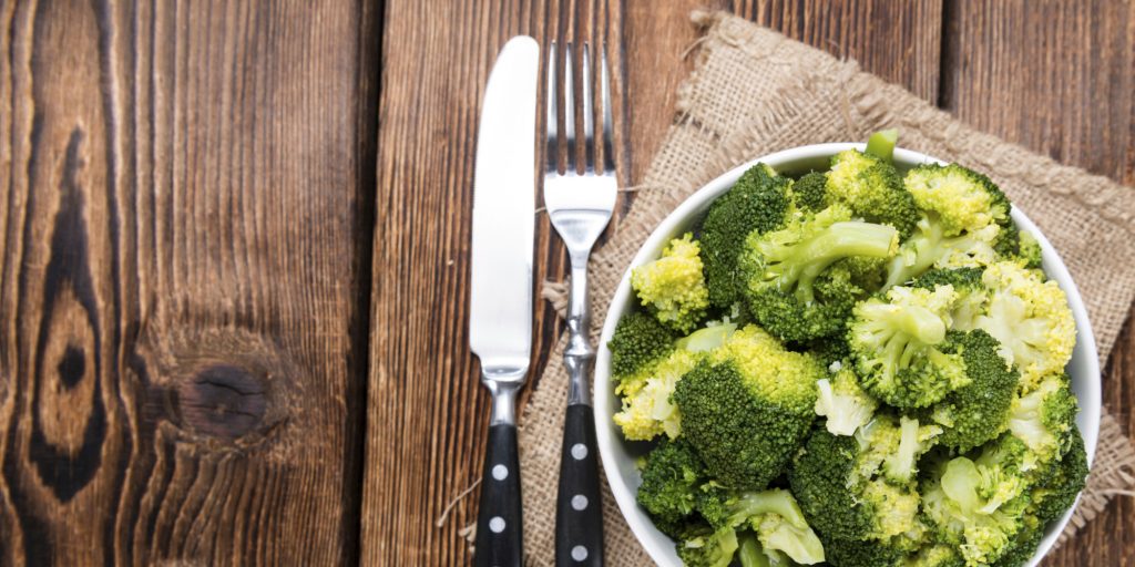 Bowl with Cooked Broccoli