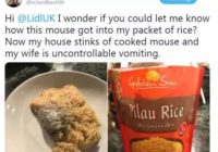 Brits atrod Lidl rīsu pakā peles līķi